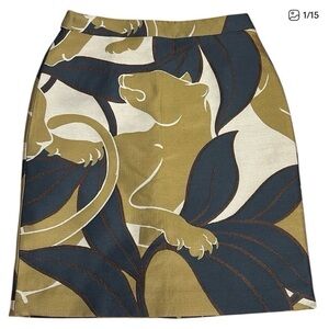 NWT Ann Taylor Jacquard Cougar Motif Skirt  - Size 4